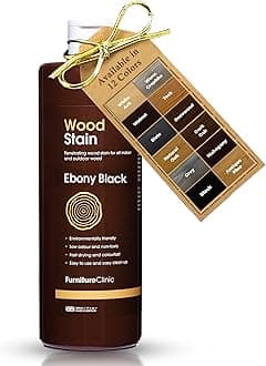 Furniture Clinic Wood Stain (Black) – Fast Drying, Highly Concentrated, And Easy-To-Apply For All Indoor & Outdoor Water Based Non-Toxic 250Ml