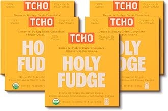 TCHO Holy Fudge 75% Dark Chocolate Bars (5 pack) | Single Origin Ghana, Dairy Free, Organic & Fair Trade | Non-GMO, Vegan, Soy Free, Gluten Free (2.1oz each)