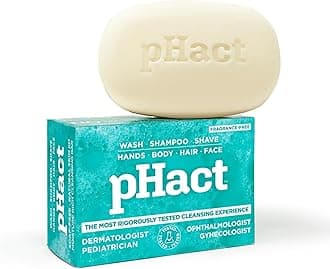 pHact Moisture-Rich, Soap-Free Cleansing Bar. Natural Skin pH. Fragrance-Free. All Skin Types - Even Sensitive Skin. Hypoallergenic. Dermatologist Tested. 3 Pack 4.25 oz each