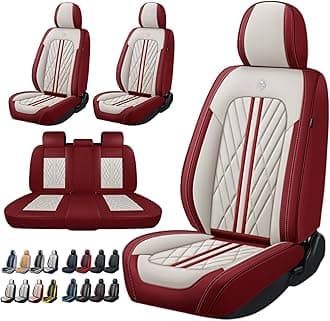 ANKIV Universal Fit Waterproof Breathable Nappa Leather Automotive Vehicle Car Seat Covers Set Cushion Protector for Sedan SUV