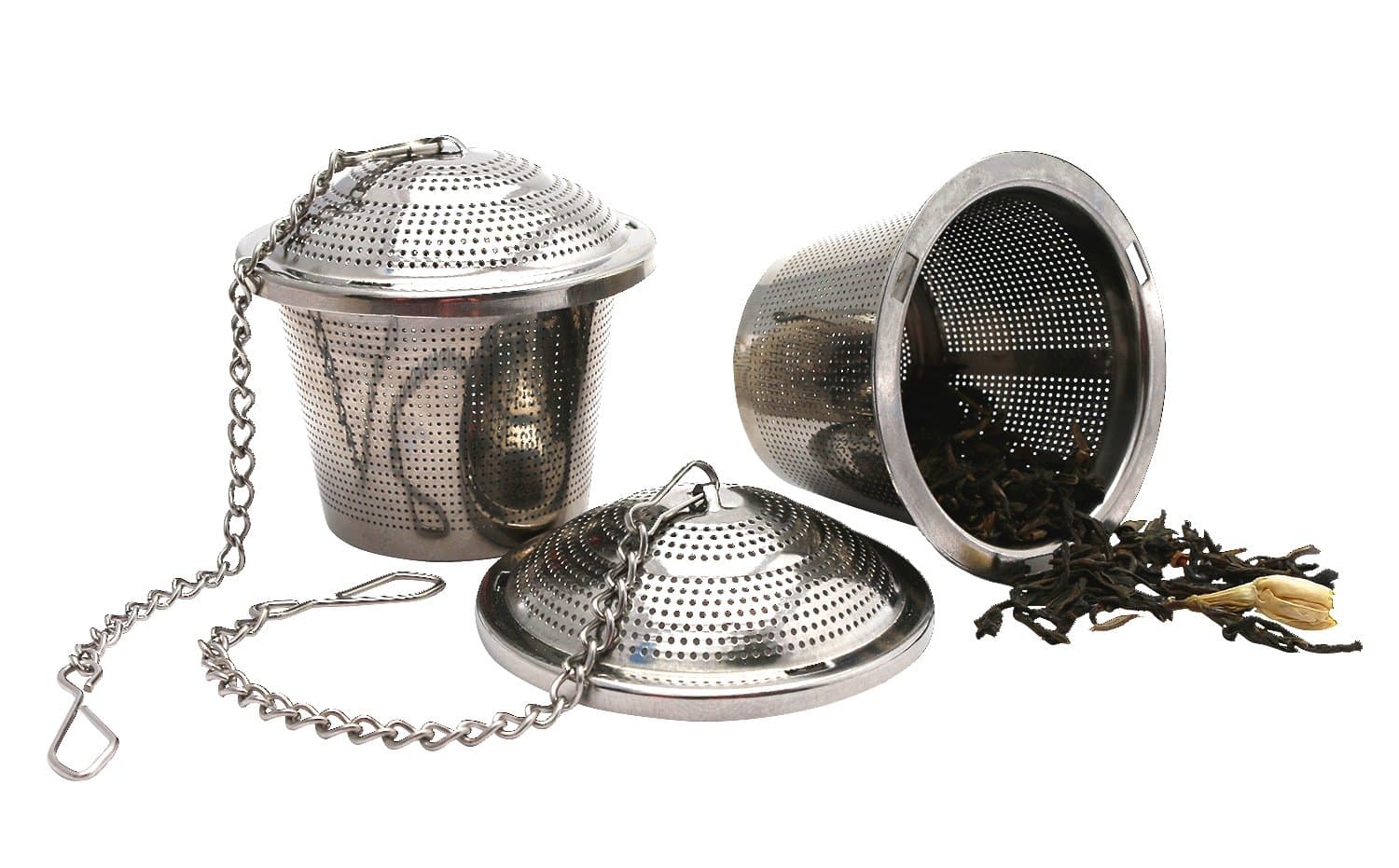 Loose Leaf Tea Strainer Steeper Infuser (Set of two). Small holes ensure tea stays in the infuser! Food Grade Stainless Steel