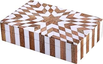 Handicrafts Home Decorative Box for Living Room, Entryway or Bedroom - Farmhouse Memory Box, Jewelry, Gift Box - Trending Home Decor Accents 2024, Keepsake for Wedding Memories - Trance, 8x5x2 inch