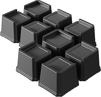 Bed Risers 3 Inch Heavy Duty 9 Pack Oversized L-Shaped Bed Furniture Elevators 1,500 lbs Lifts Up Riser for Sofa and Table