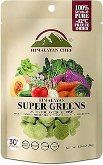 Himalayan Chef Superfood Veggie Crisp 30g each Freeze-Dried Super Greens Snack 30+ Organic Green Veggie Mix Protein-Rich, Nutrient-Packed, Gluten-Free