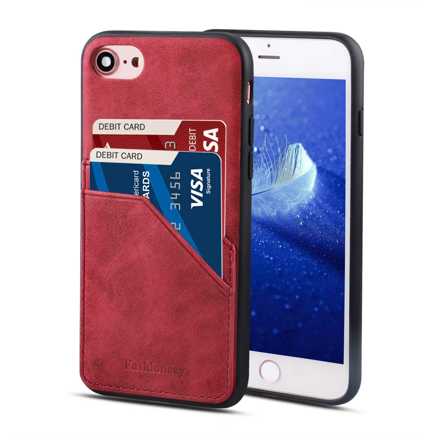 iPhone SE 2020 Case, iPhone 7/8 Leather Card Holder Case, Ultra Slim Professional Cover with 2 Card Holder Slots Compatible iPhone 7 (2016)/ iPhone 8 (2017) 4.7" Versions