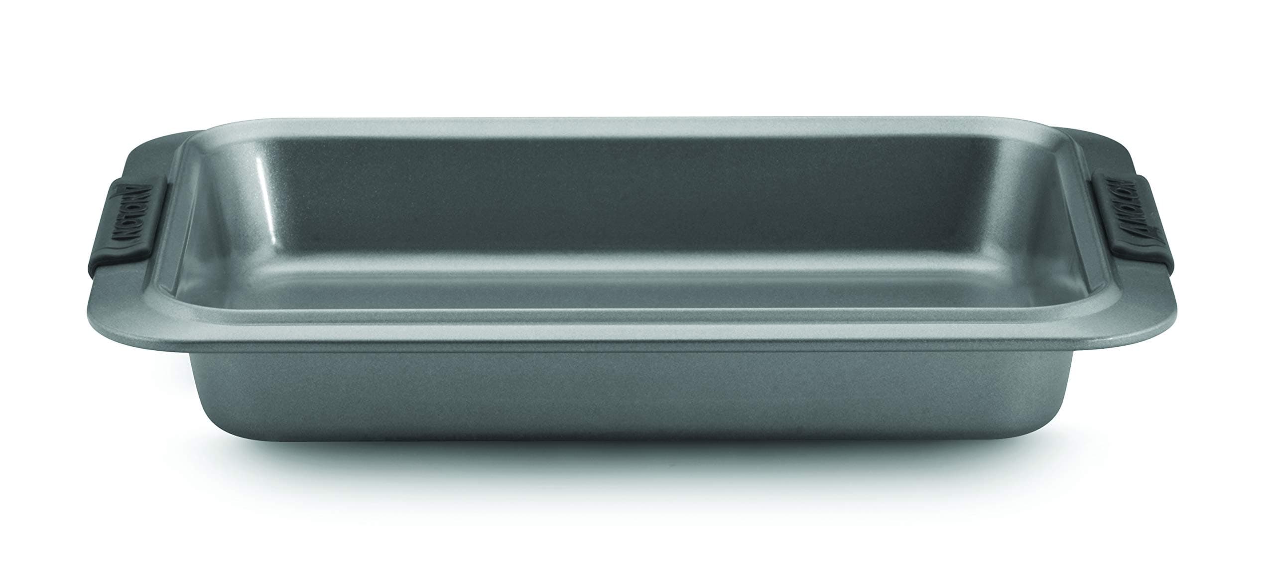 Anolon Advanced Nonstick Bakeware 9-Inch x 13-Inch Rectangular Cake Pan, Gray with Silicone Grips