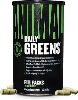 - Animal Daily Greens Pill Packs - Kale, Wheat Grass, Alfalfa & More - Convenient Prebiotic and Probiotic Superfood Blend for Superior Digestion, Gut Health, and Immunity For Men & Women - 30 Day Supply