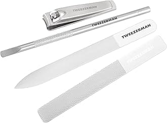 Glass Manicure Set, Professional Kit Includes Glass Nail File & Buffer, Nail Clippers, Cuticle Pusher, (Pack of 4)