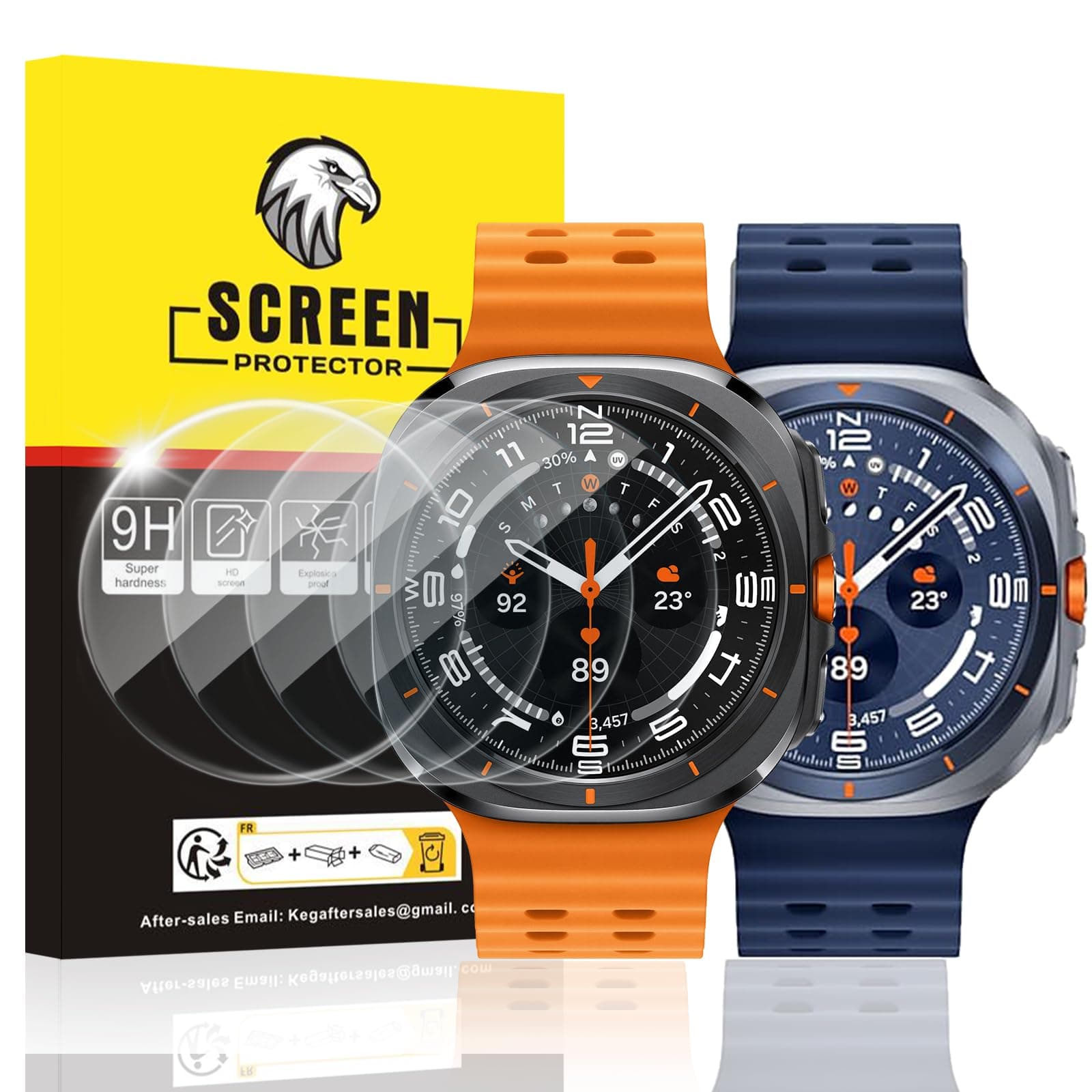 SPGUARD 4 Pack Galaxy Watch Ultra 7 47mm Screen Protector, Tempered Glass Pro...