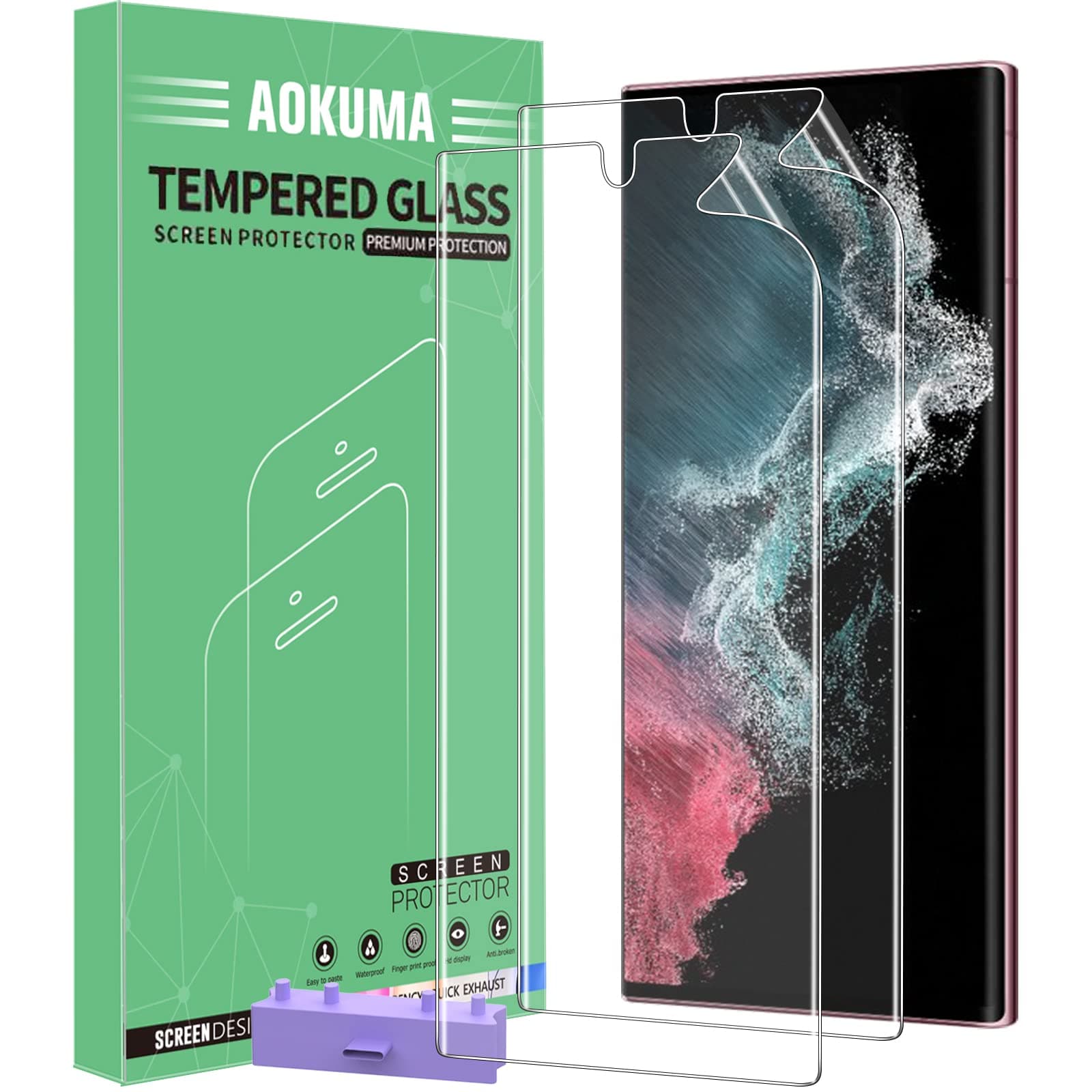 AOKUMA OPPO A53 Tempered Glass Screen Protector, [2 Pack] Premium Quality Guard Film, Case Friendly, Comfortable Round Edge,Shatterproof, Shockproof, Scratchproof oilproof