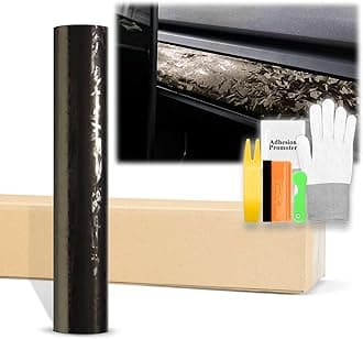 60"x660" (5FTx55FT) Titanium Black 24K Chopped Forged Carbon Fiber Textured Vinyl Wrap Auto Car Sticker Decal Sticker Film Sheet Bubble Free Air Release Technology with Tool Kit