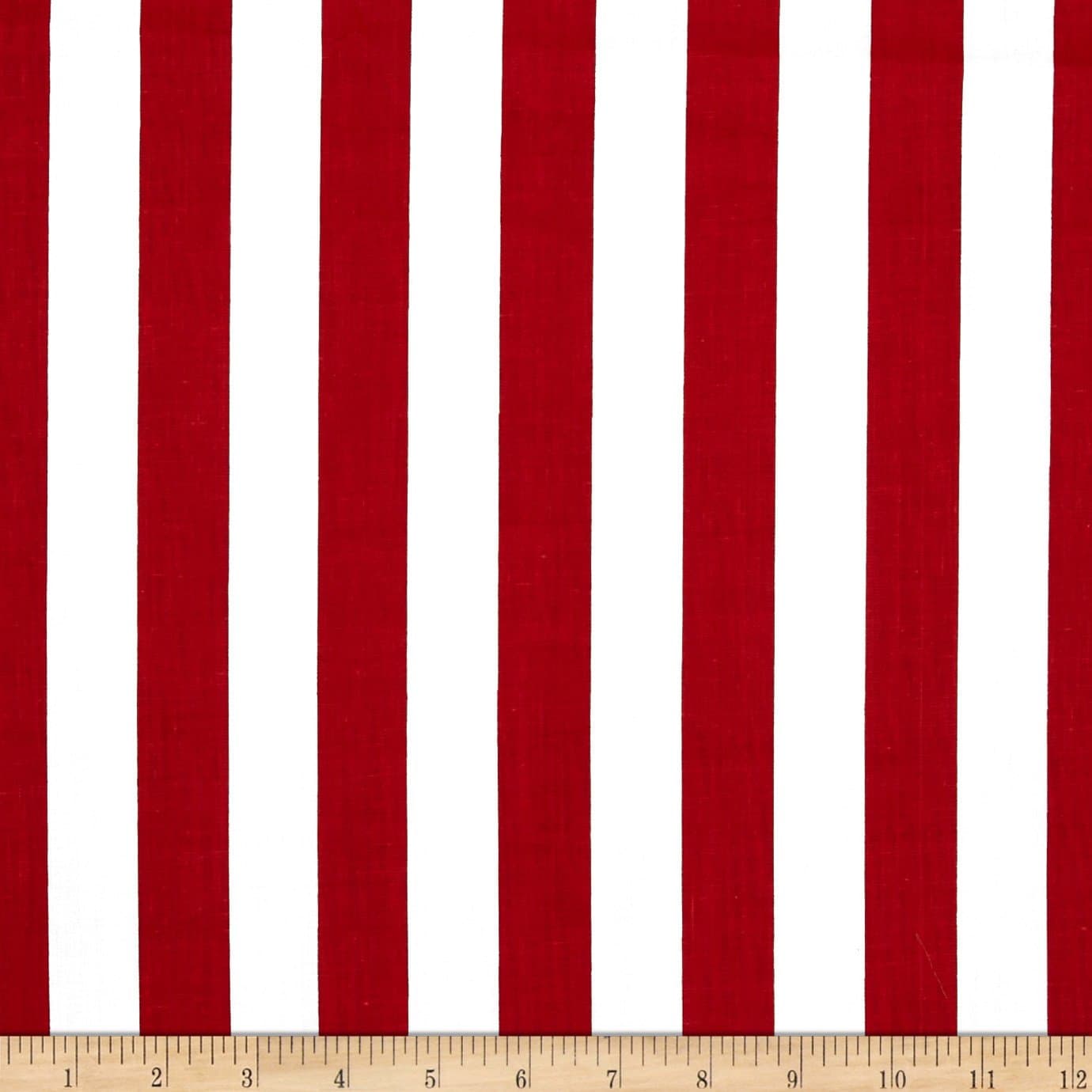 Broadcloth Blend Stripe Red/White, Fabric by the Yard
