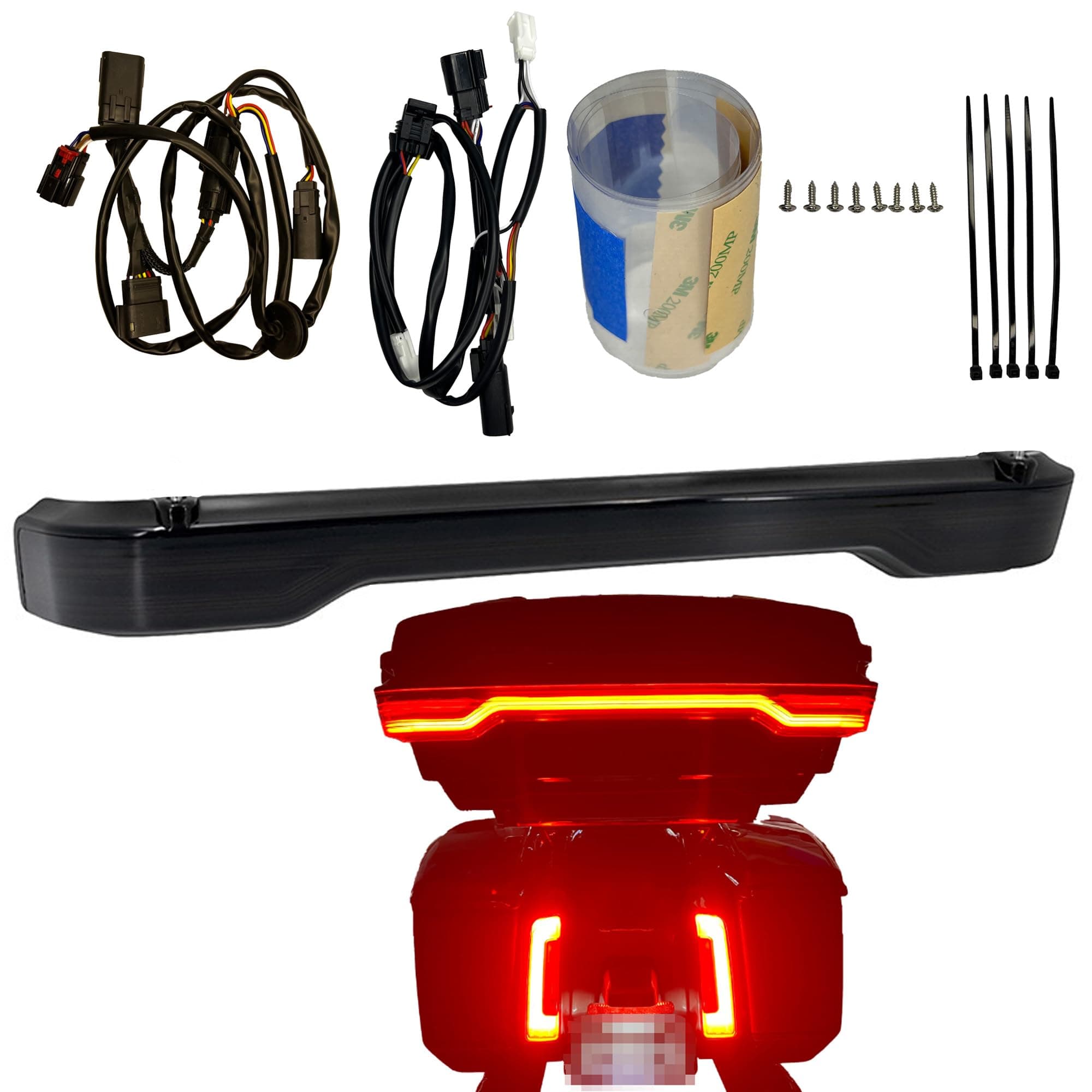 BeeBird LED Wrap-around Tour Pack Light Bar for 2023-2024 Harley CVO Street Glide (FLHXSE), CVO Road Glide (FLTRXSE), 2024 Street Glide (FLHX), Road Glide (FLTRX), and CVO Road Glide ST(Smoked)