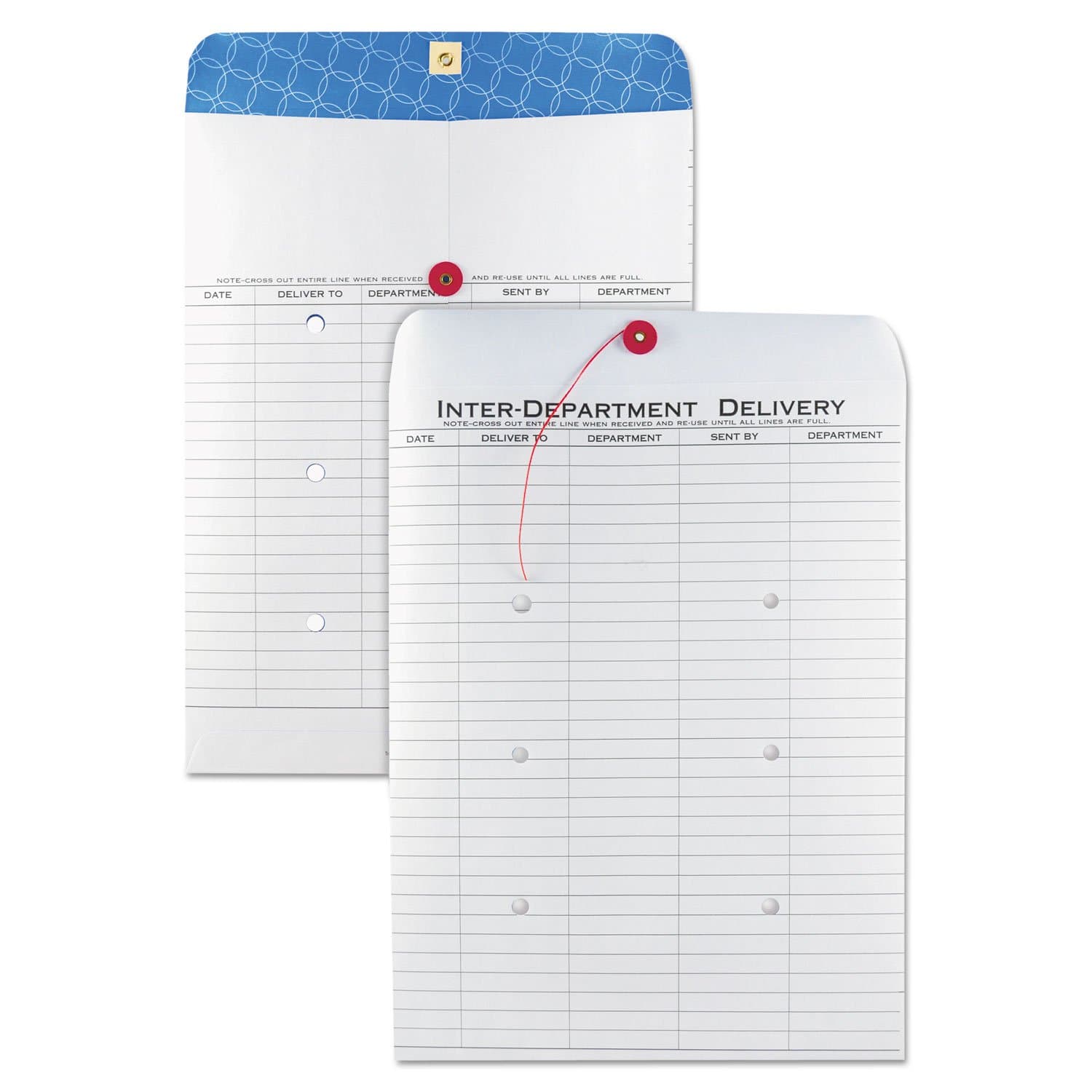 Quality Park Inter-Department Envelopes, String-and-Button, White, 10 x 13, 100 per Box, (63663)