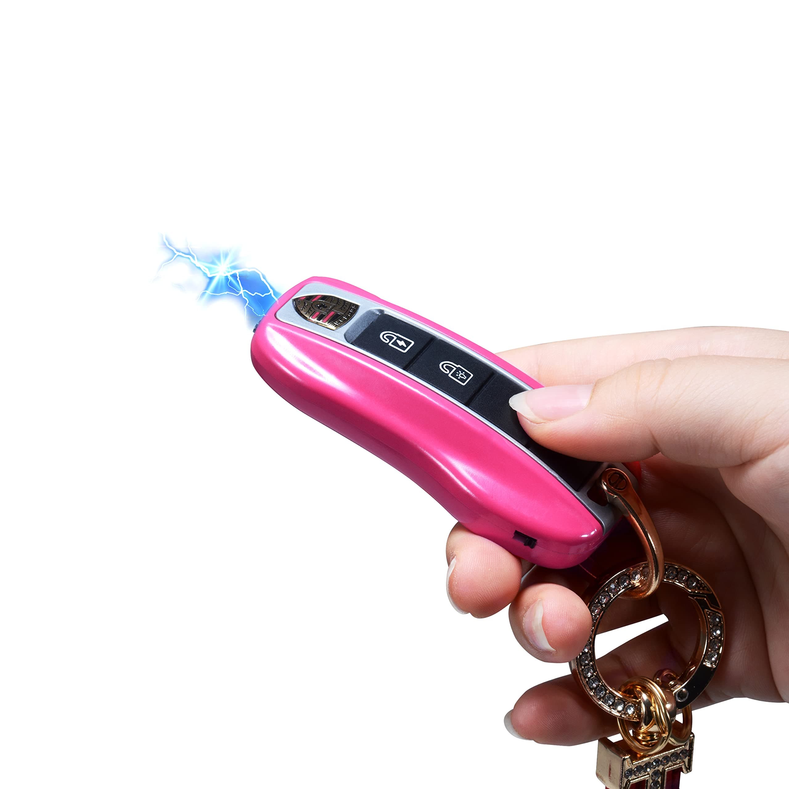 Mini Stun Gun with LED Flashlight and Wrist Strap – Unique Key fob Design