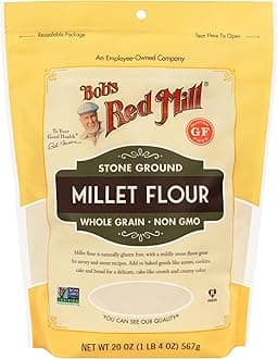 Bob's Red Mill Stone Ground Whole Grain, Millet Flour, 20 Ounce (Pack of 4)