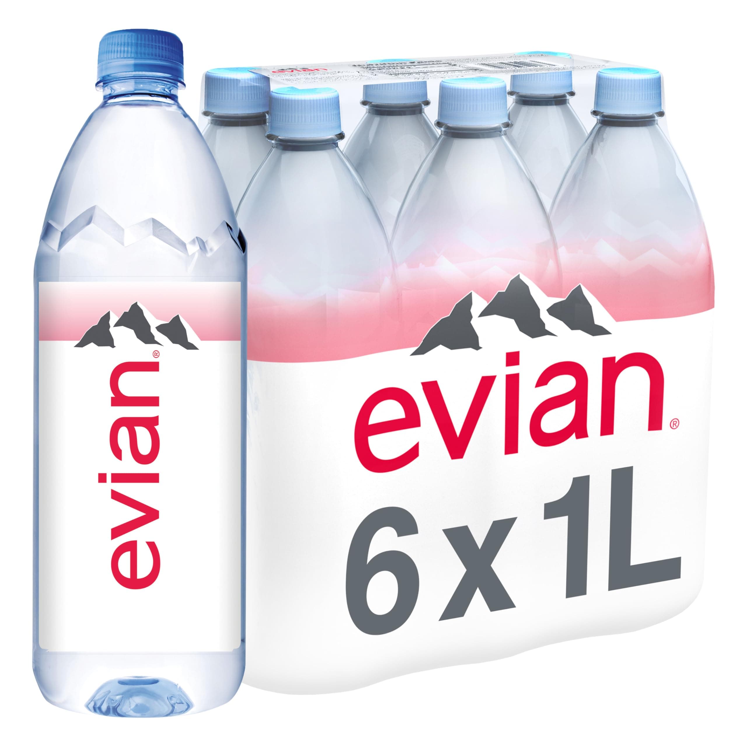 Evian - Natural Spring Water 33.8 Oz. Bottle - 6 Pack
