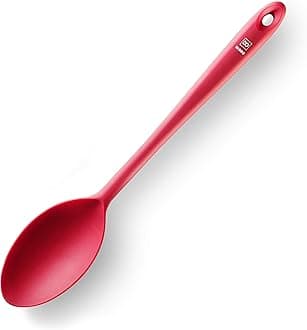 DI ORO® Seamless Series Solid Silicone Spoon - 315°C Heat-Resistant Rubber Non-Stick Kitchen Utensil for Mixing, Serving, Cooking and More - LFGB Certified and BPA Free Food Grade Silicone