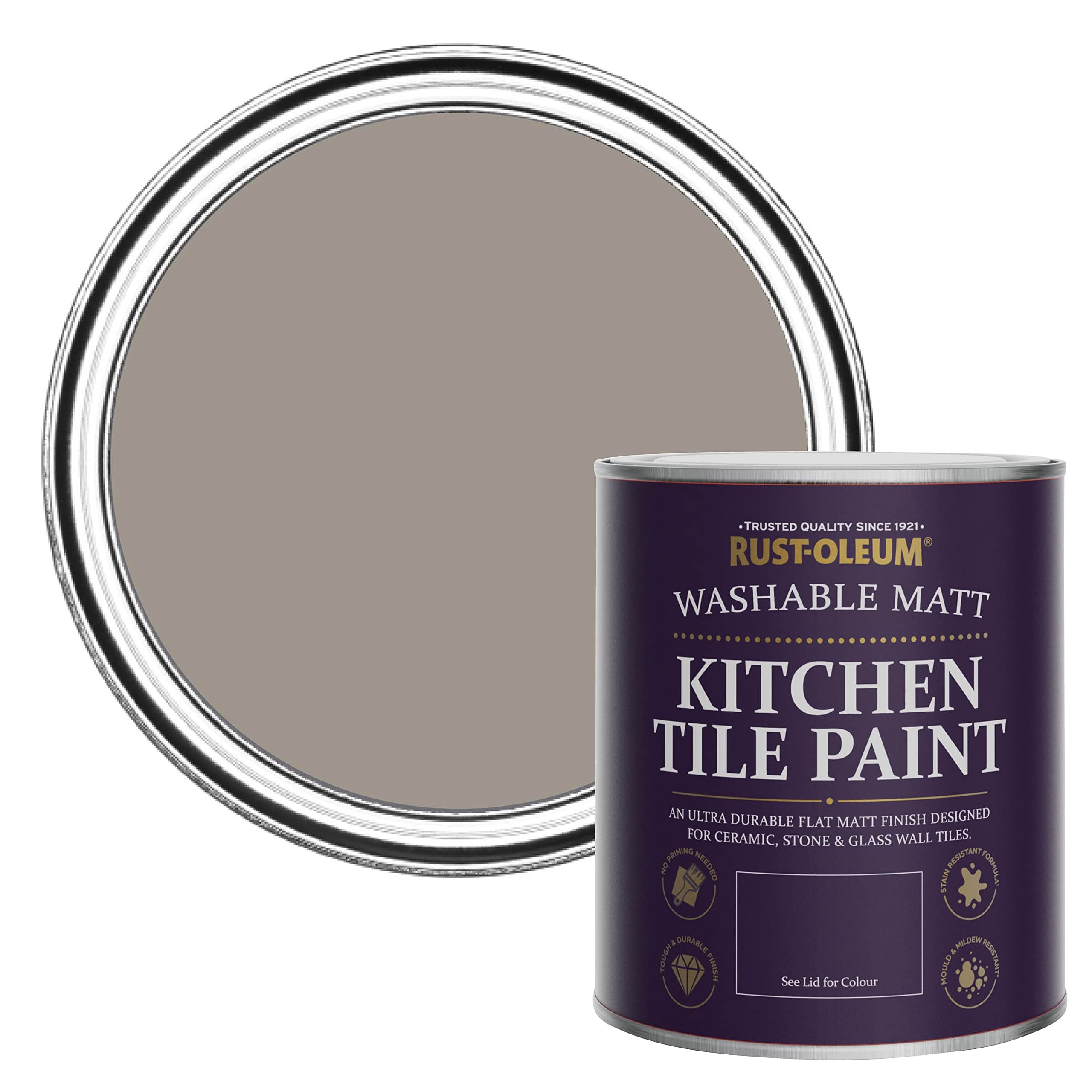 Rust-Oleum Brown water resistant Kitchen Tile Paint in Matt Finish - Whipped Truffle 750ml
