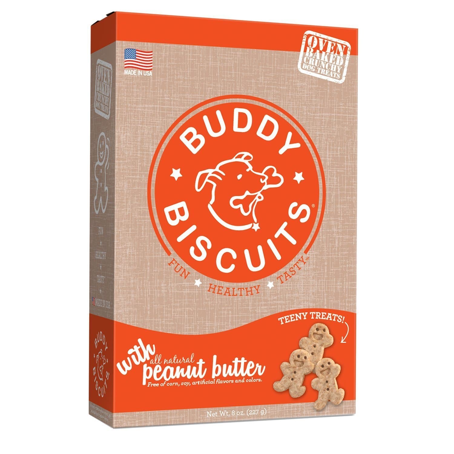 Cloud Star Buddy Biscuits Crunchy Itty Bitty Oven Biscuits Dog Treats with Natural Peanut Butter 8 oz