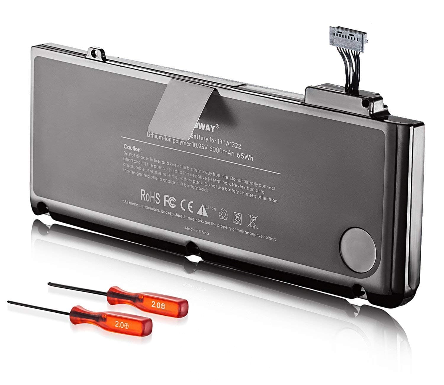 E EGOWAY Replacement Laptop Battery For Macbook Pro 13 inch A1278 A1322 2009 2010 2011 2012 Years, Fits MB990LL/A MB991LL/A MC375LL/A MD314LL/A MC724LL/A [10.95V 6000mAh]