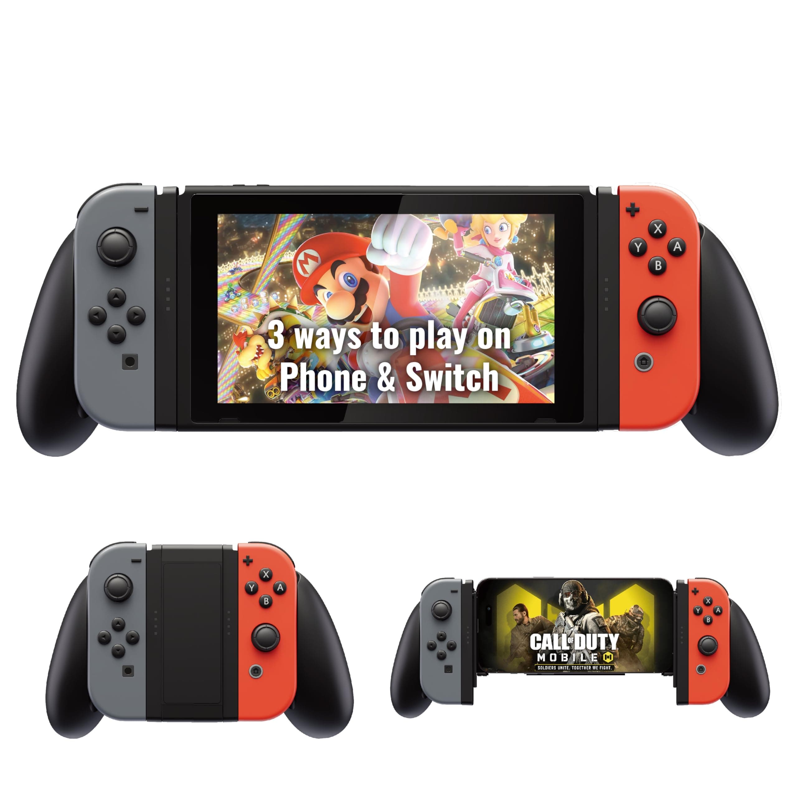 MOBILEGAMINGCORPS MGC PROTEUS Transforming 3-in-1 Grip for Switch Joy-Con, iPhone Mobile Gaming Controller