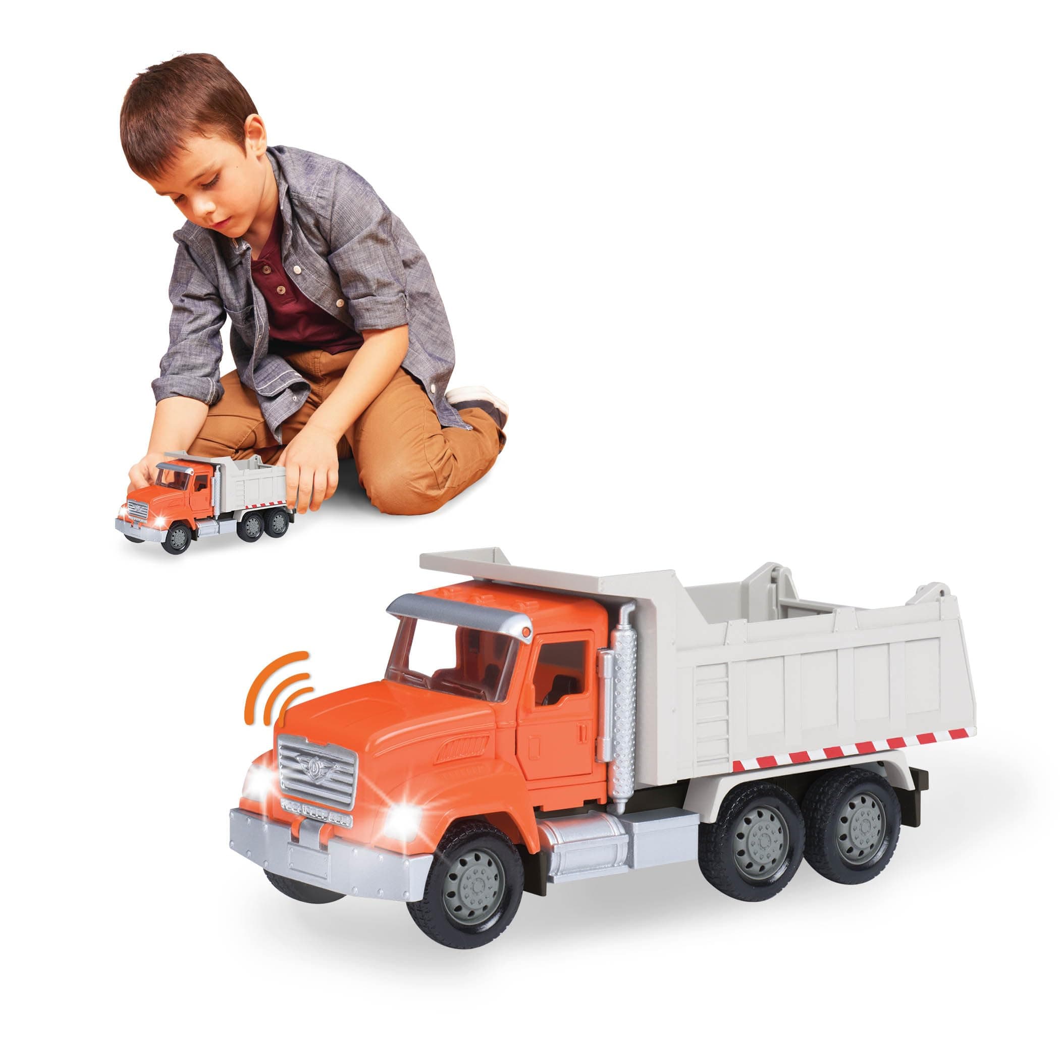 WH1006Z Micro Dump Dumper, Lights, and Sounds – Trucks, Work Vehicles, and Construction Toys for Kids Aged 3 and Up, Multi-Colour