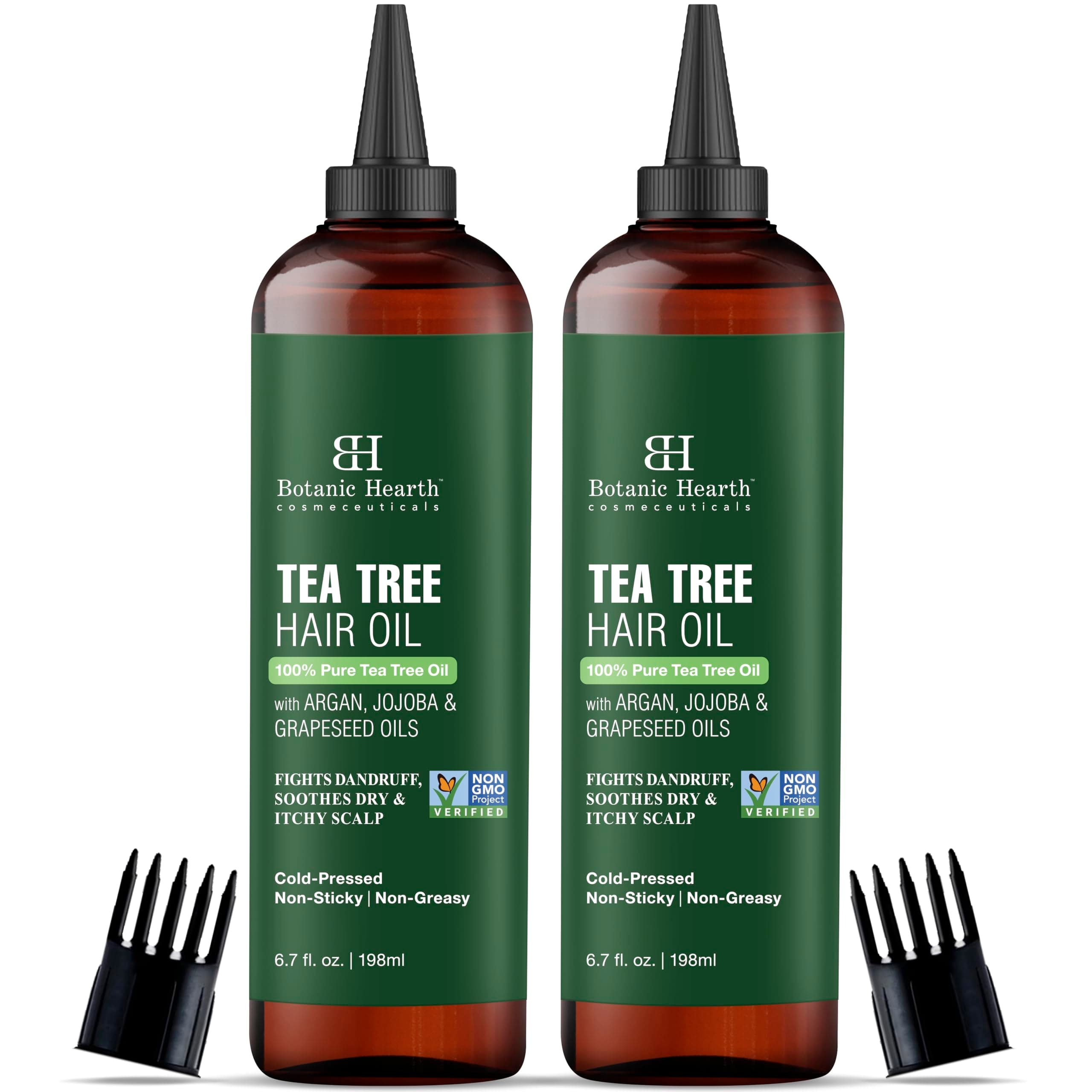 100% Pure Tea Tree Hair Oil For Hair Growth & Hair Treatment Oils 6.7 Fl Oz, 2 Pack|Infused with coconut Oil|Hair Oil Repairs Dry Damaged Hair, Strengthening, Healthier| All Hair Types
