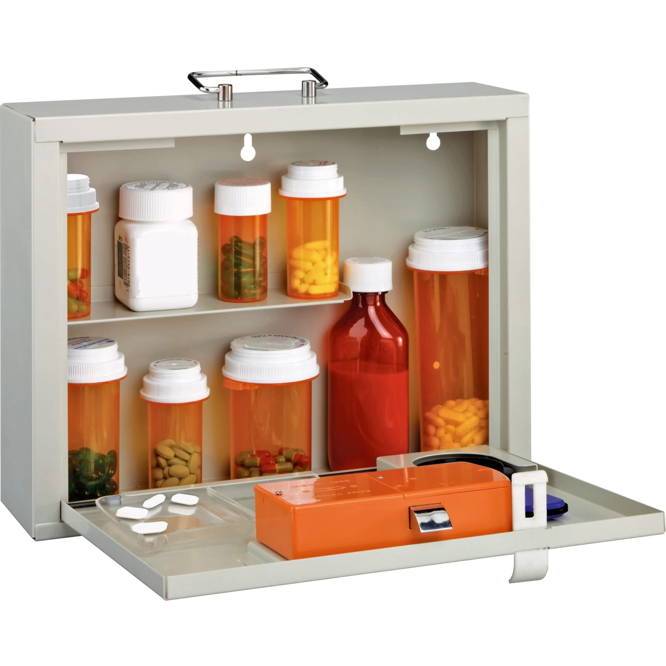 Med-Master Premium Steel Locking Medication Case with RFID Lock, Platinum (201906206)
