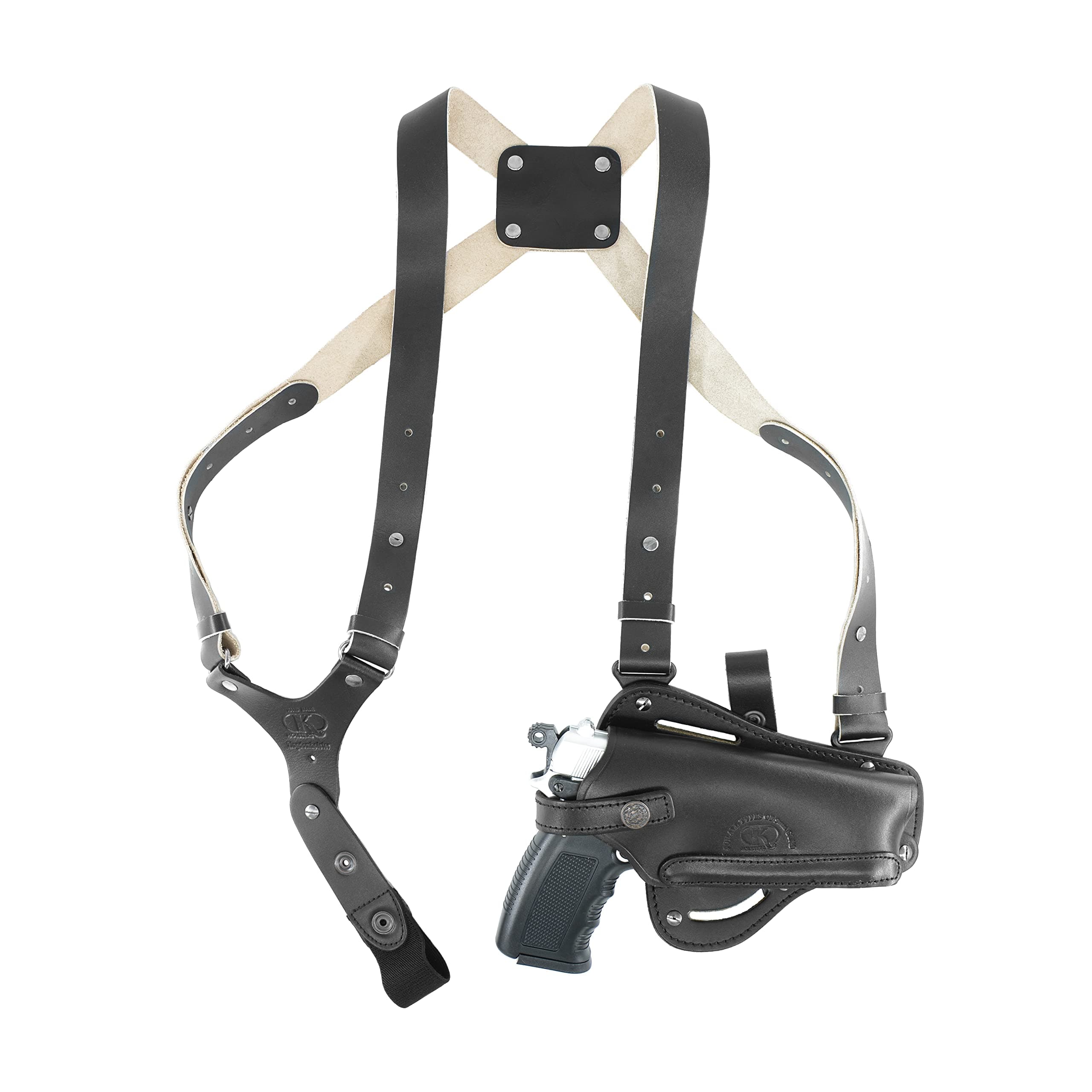 Shoulder Holsters, Leather Vertical and Horizontal Shoulder & Belt Adjustable Concealed Carry Holster, Fits Glock 17 19 22 23 26 27