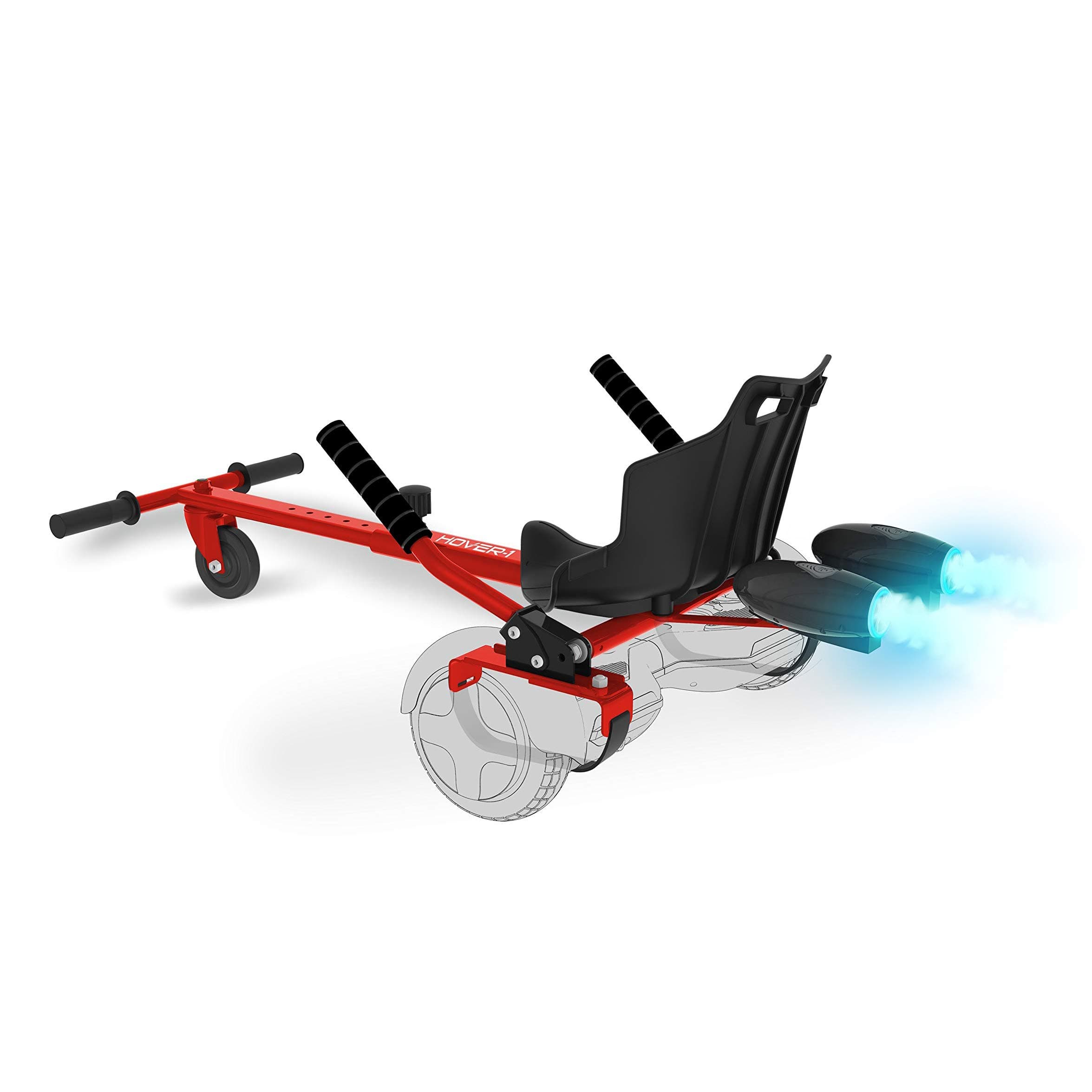 Falcon-1 Buggy Attachment | Turbo LED Lights, Compatible with All 6.5" & 8" Hoverboards, Hand-Operated Rear Wheel Control, Adjustable Frame, Easy Install