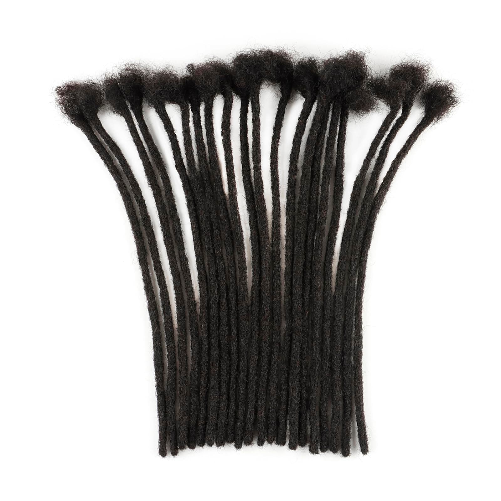 0.2cm Thickness 100% Human Hair Dreadlock Extensions for Men/Women 12 Inch 60 Strands Full Handmade Can be Dyed and Bleached Permanent Loc Extensions Human Hair Natural Black