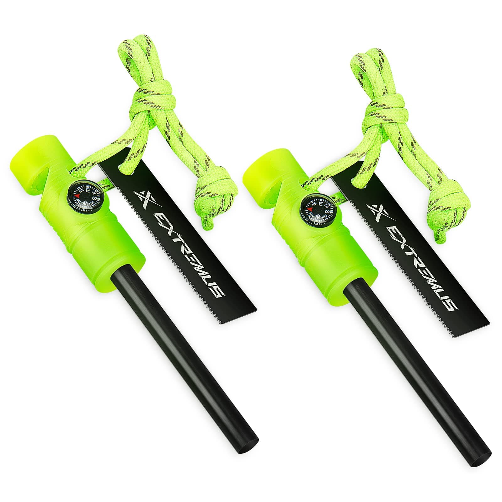 Extremus 6-in-1 Magnesium Fire Starter with Striker, High Temp Magnesium Rod