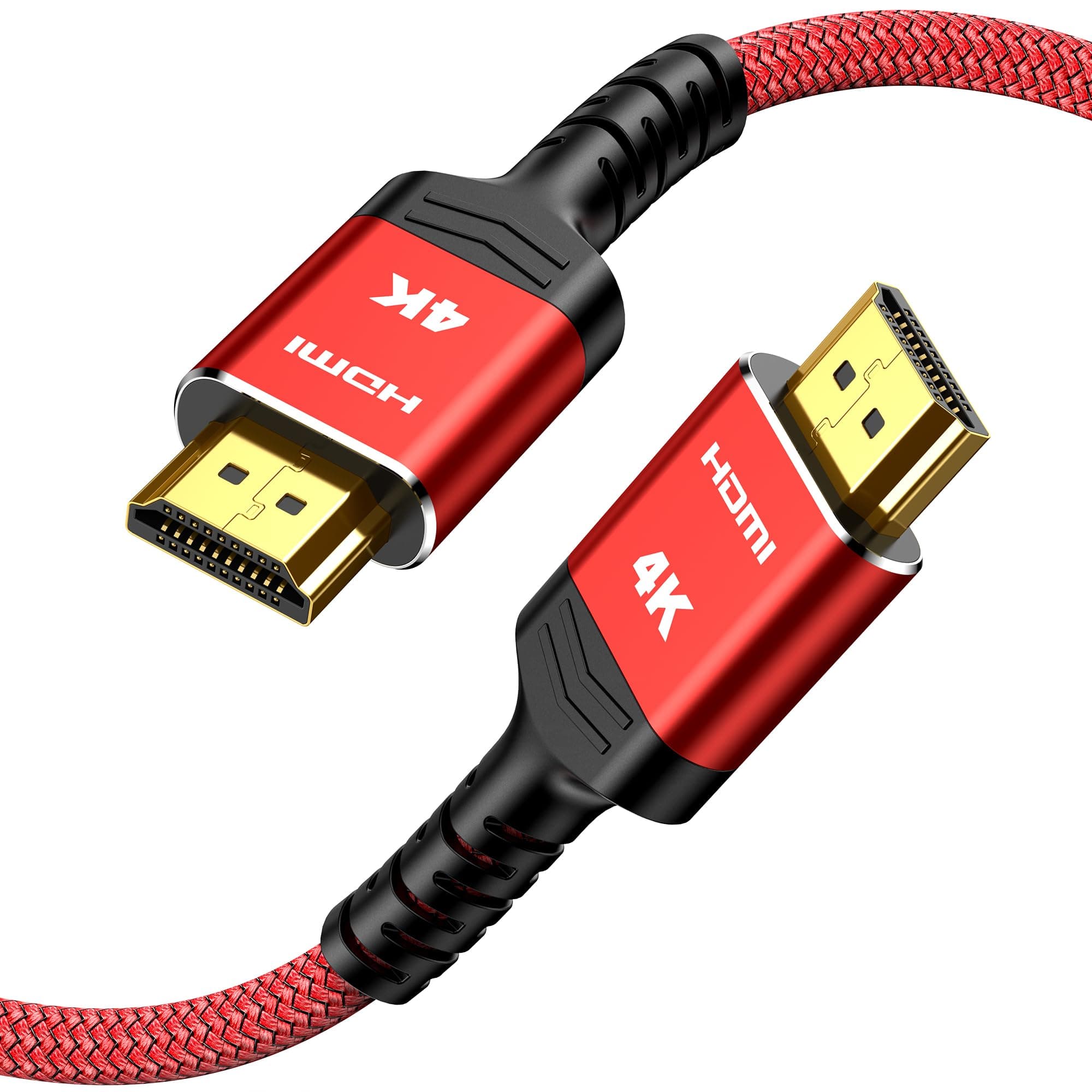 Highwings 4K HDMI 2.0 Cable 6.6FT/2m - 4K@60Hz HDR Braided HDMI Cord, 18Gbps High Speed with Ethernet/ARC, 3D, HDCP 2.2, ARC, Compatible for PS-5/4/3/4K HDTV/Monitor/Projector/Streaming Media