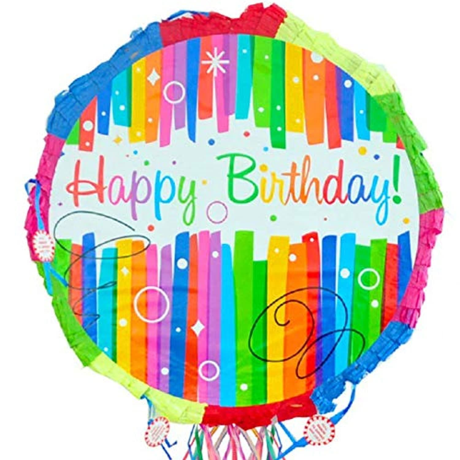 PARTY TIME Pull String Colorful Happy Birthday Pinata