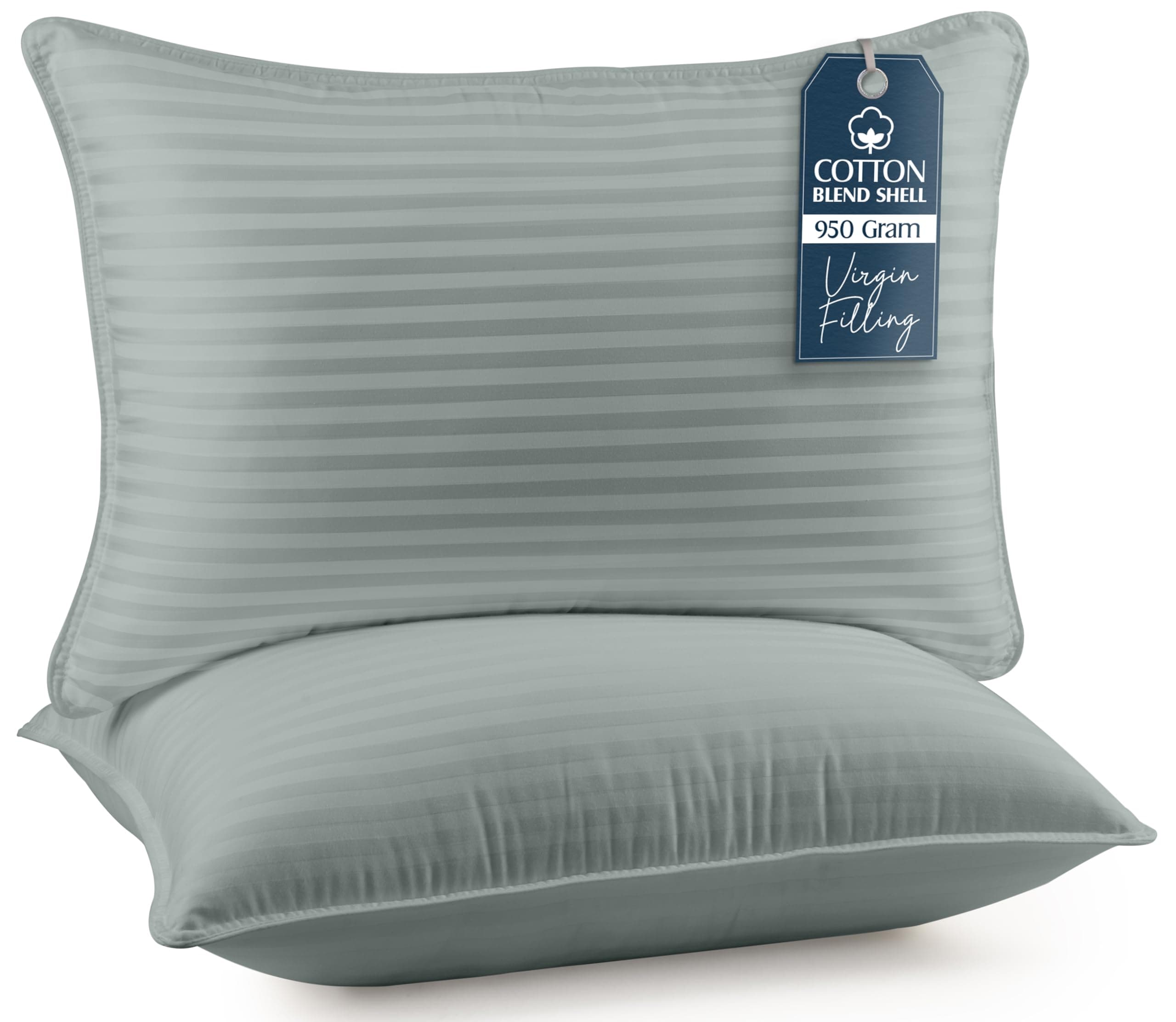 Utopia Bedding Bed Pillows for Sleeping Standard Size (Light Grey), Set of 2, Cooling Hotel Quality, for Back, Stomach or Side Sleepers