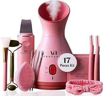 – Facial Steamer Spa Kit with Complimentary 17 Skin Care Tools | Face Steamer for Facial Deep Cleaning with Towel Warmer & Humidifier Mode| Self Care Gifts for Women, Spa Gifts, Birthday Gifts for Women