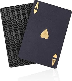 ACELION Waterproof Playing Cards, Plastic Playing Cards, Deck of Cards, Gift Poker (Black Diamond Cards)
