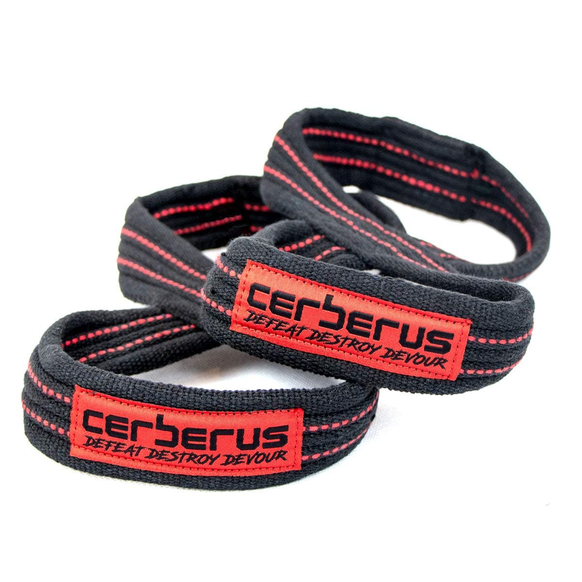 (X-Large) - CERBERUS Strength Elite Double Loop Figure 8 Lifting Straps (Pair)