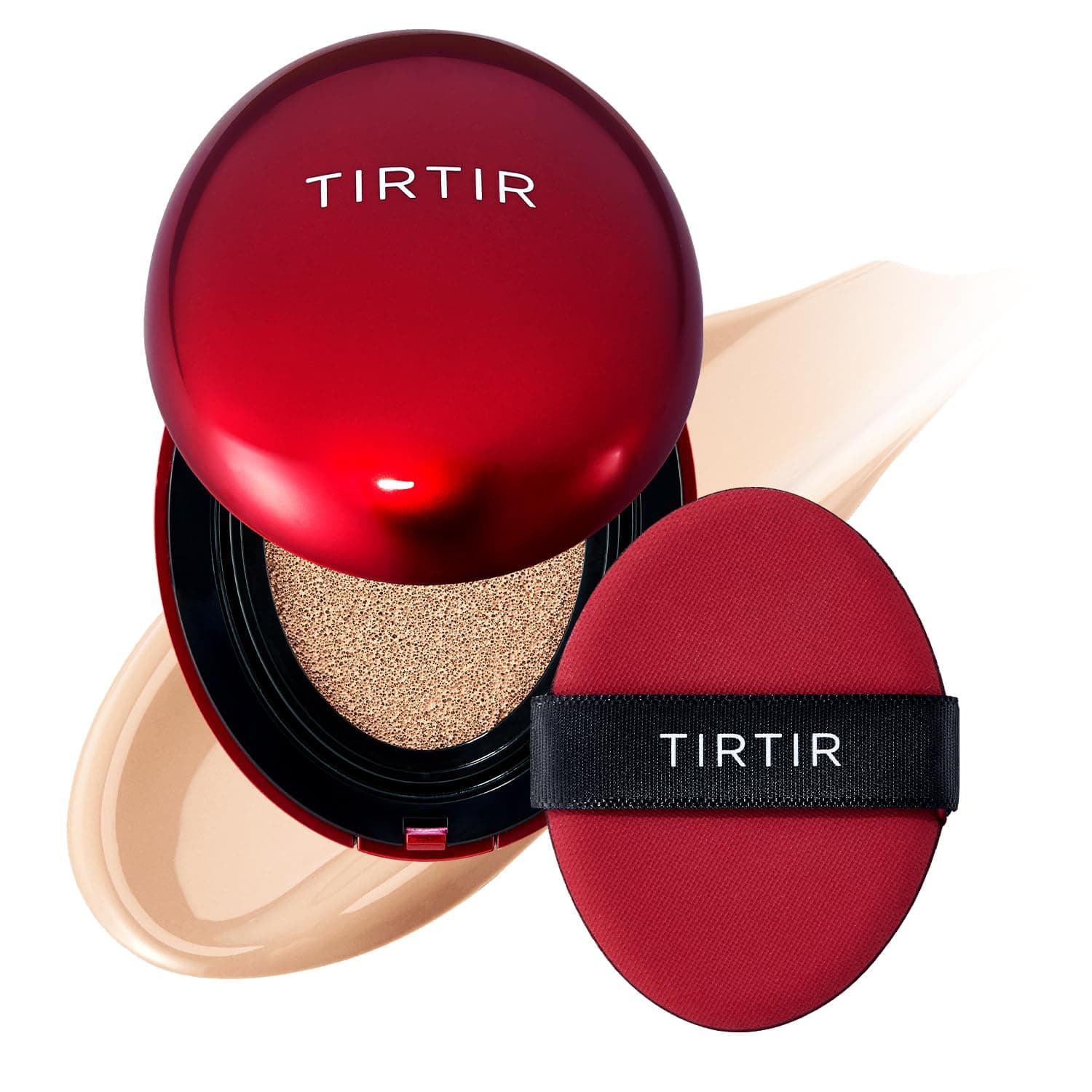 [*Mini Size*] TIRTIR Mask Fit Red Cushion Foundation | Full coverage, Weightless, Skin fit, Satin Glow Finish, Korean Makeup, beauty, Tattoo cover up, Buildable (#21N Ivory, 0.15 Fl Oz)