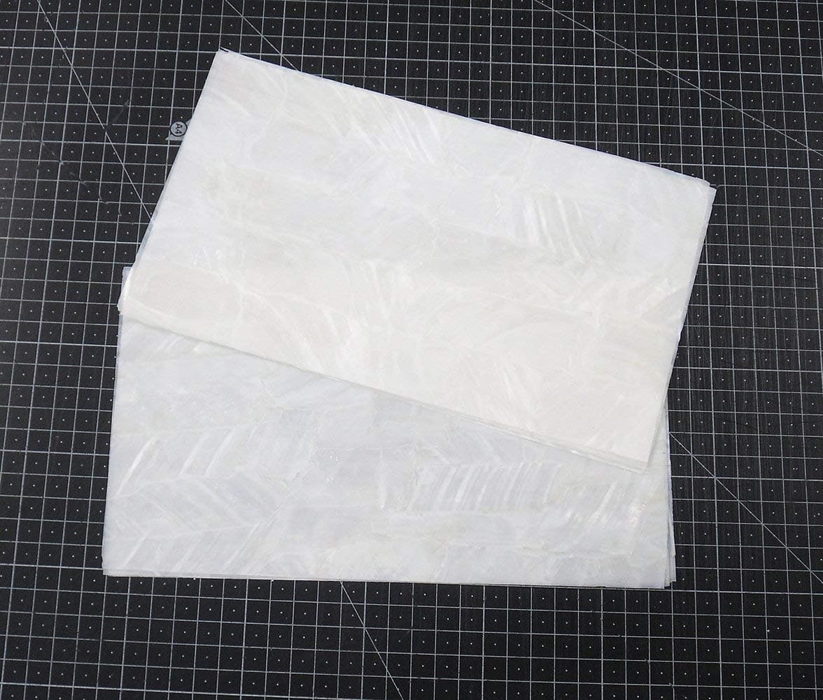 White Fresh Water River abalone shell inlay sheet veneer 9.5 x 5.5 x 0.006 inch