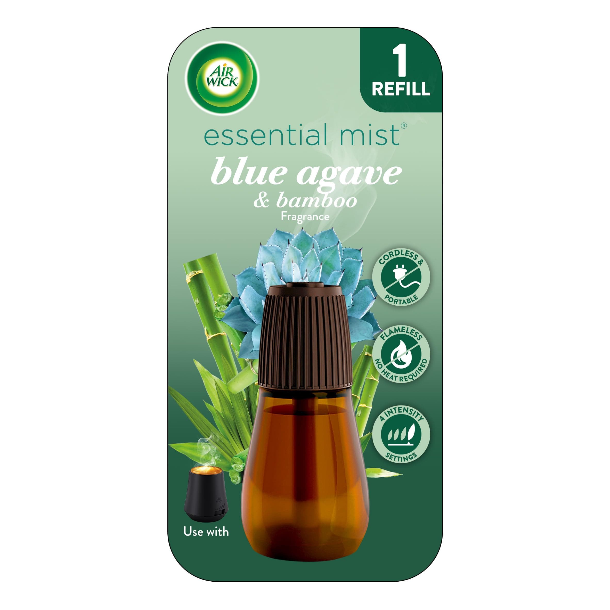 Essential Mist Refill, 1 ct, Blue Agave and Bamboo, Essential Oils Diffuser, Air Freshener