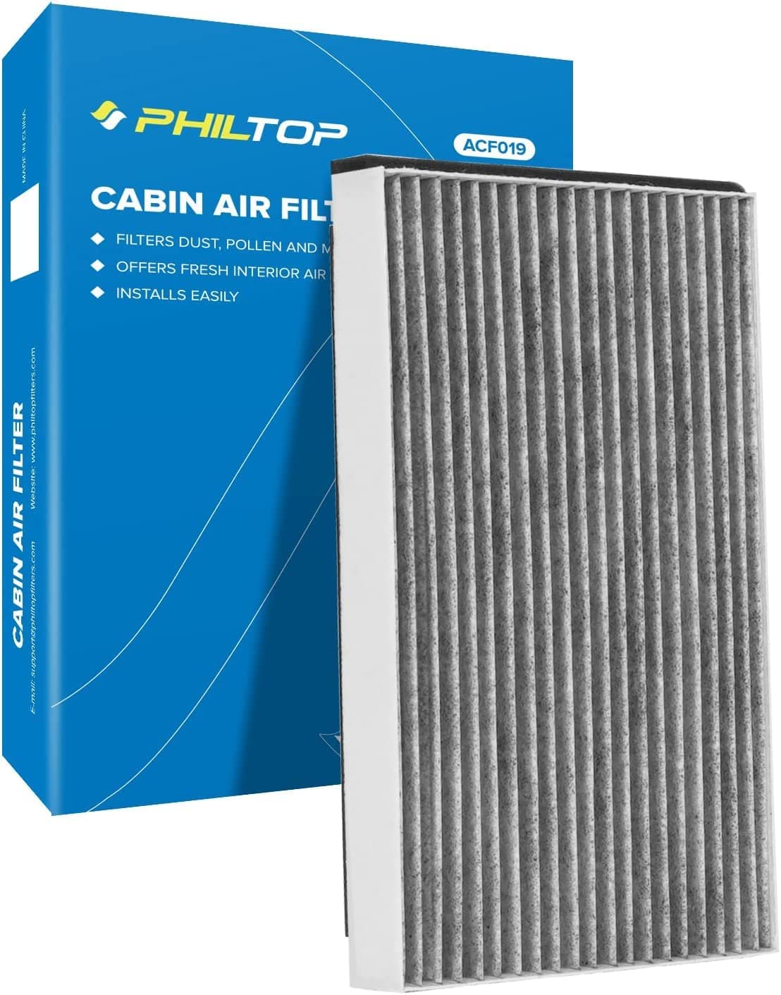 PHILTOP Cabin Air Filter w/Activated Carbon, Compatible with CF8392A Chevrolet Impala, Impala Limited, Monte Carlo, Buick LaCrosse, Century, Regal, Pontiac Grand Prix, Oldsmobile Intrigue