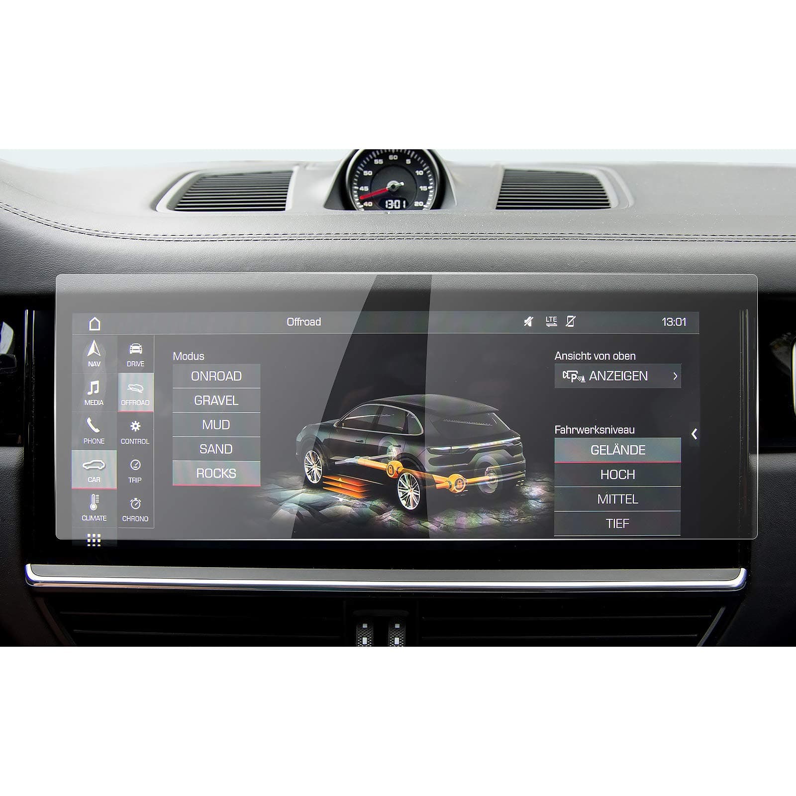 R RUIYA2019 Porsche Cayenne 12.3Inch Display Navigation Screen Protector, HD Clear TEMPERED GLASS Screen Guard Shield Scratch-Resistant Ultra HD Extreme Clarity