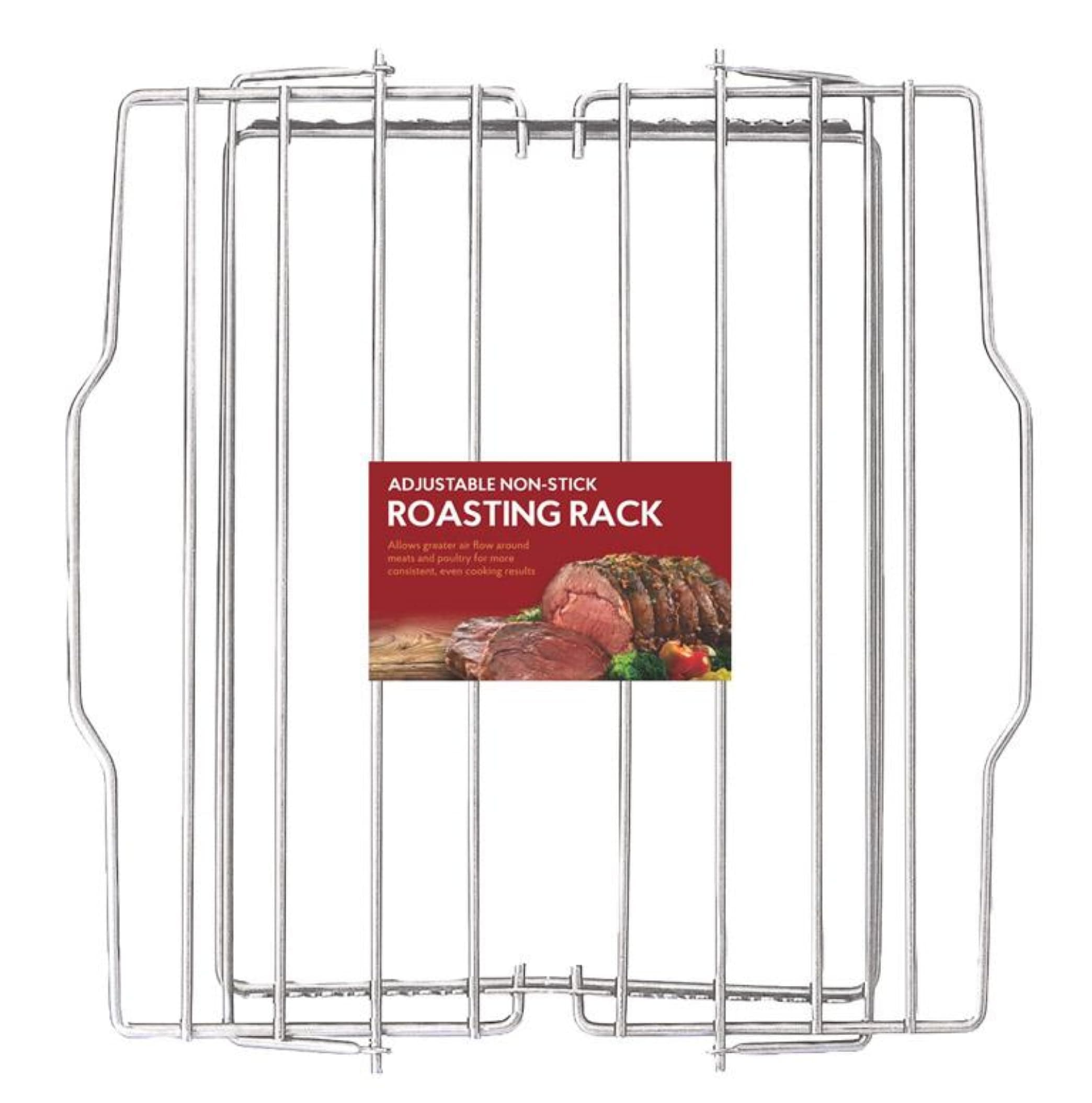 Roasting Adjustable Baking Rack, Chrome-Plated Steel, Adjusts to 7 Different Positions, 11.5 x 10.5 x 0.5-Inches