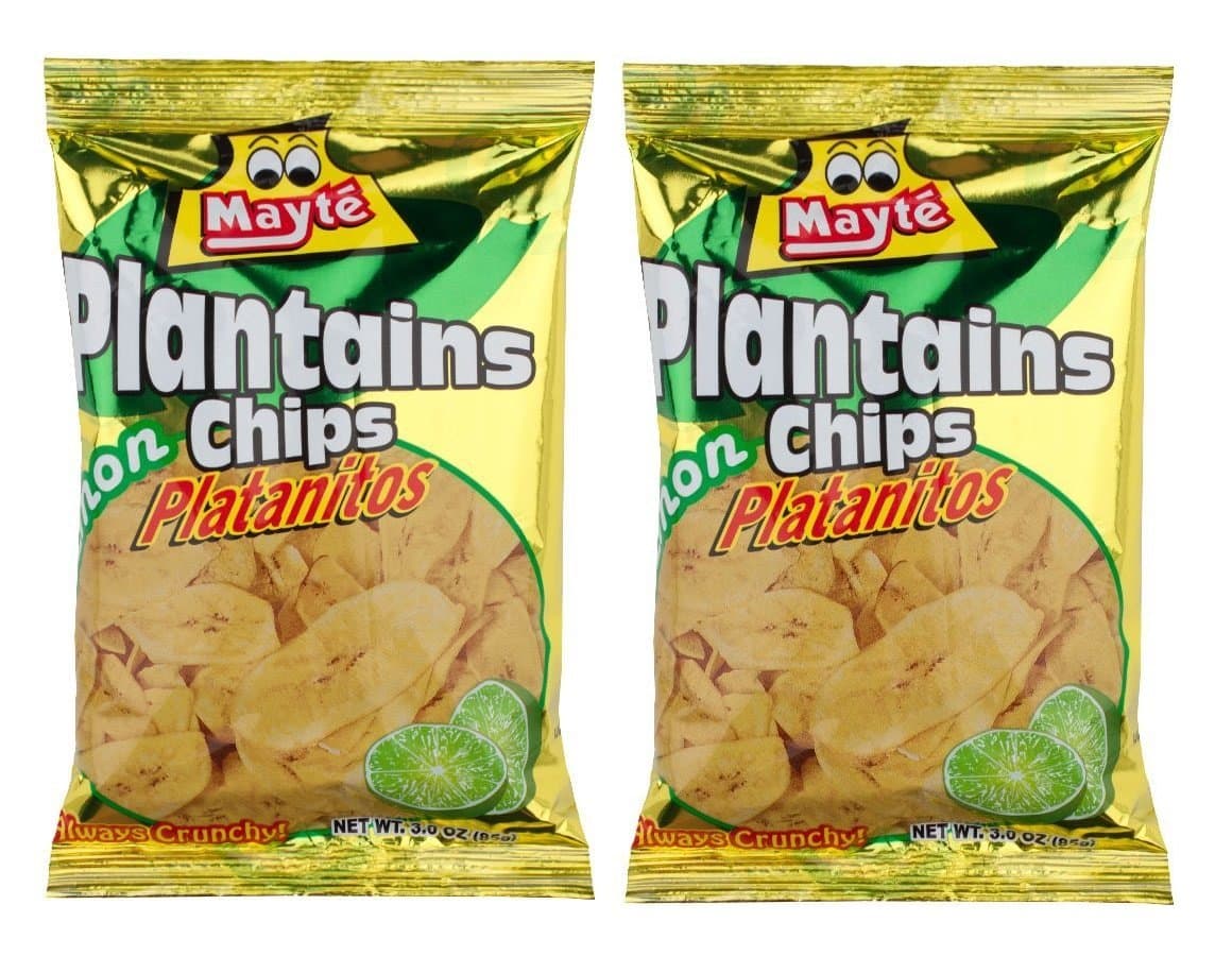 MAYTE Platanitos Limon 85 gr. - 2 Pack / Plantains Chips Lemon 3 oz. - 2 Pack.