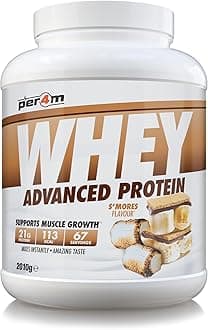 Per4m Whey Protein Powder | High Protein Shake for Muscle Growth & Recovery | Low Sugar Gym Supplement | Sports Nutrition Drink + Amino Acids (2010g, S'Mores)