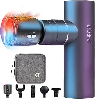 - arboleaf Thermacool Massage Gun Deep Tissue with Heat and Cold Head, Full-Metal Electric Portable Hand Held Massager Gun for Back, Body Sore Muscles, Pain Relief