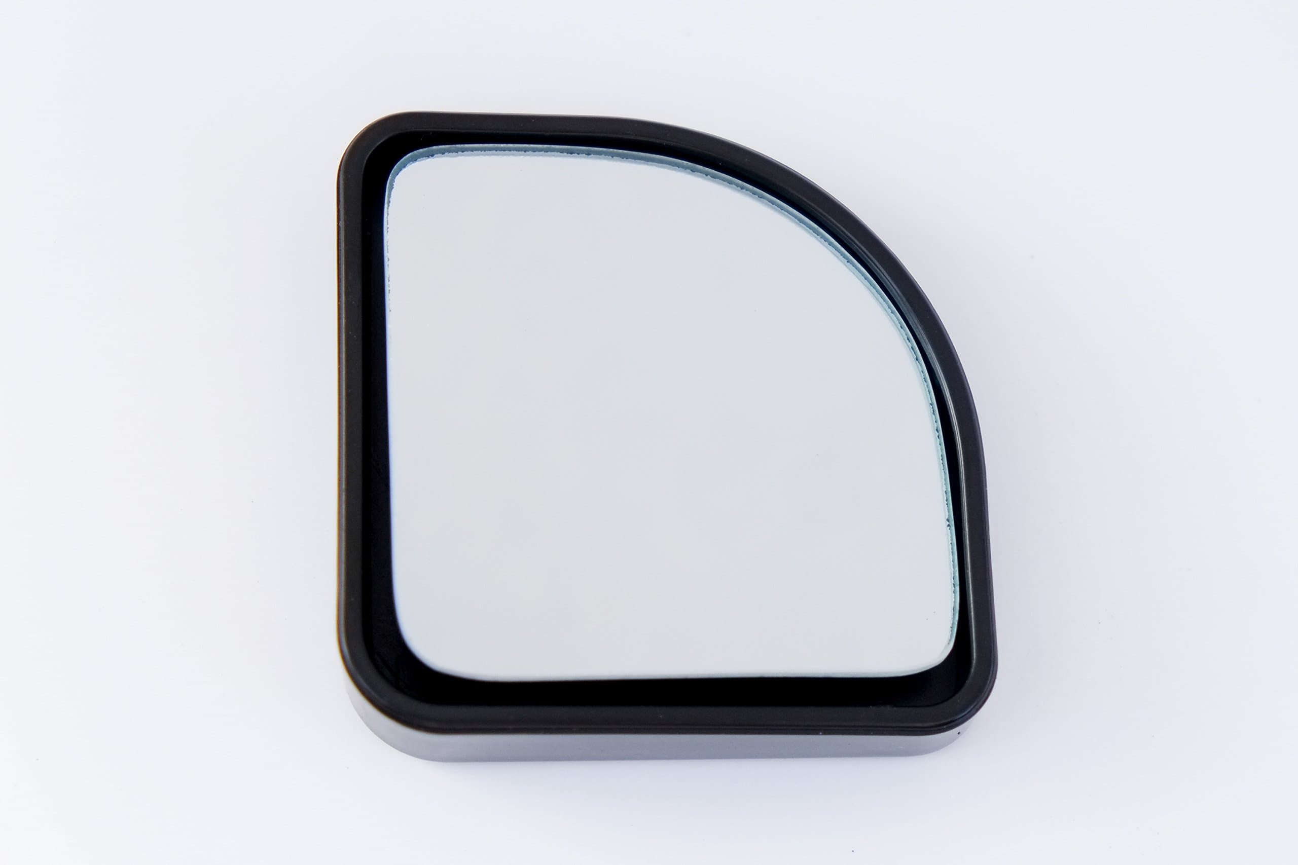 GreyJoy 2" x 2" Corner Wedge Blind Spot Mirror 15 Degree Angle Adjustable - More Visibility Than Round Mirrors - No More Blind Spots - Twin Pack (2 in Package)