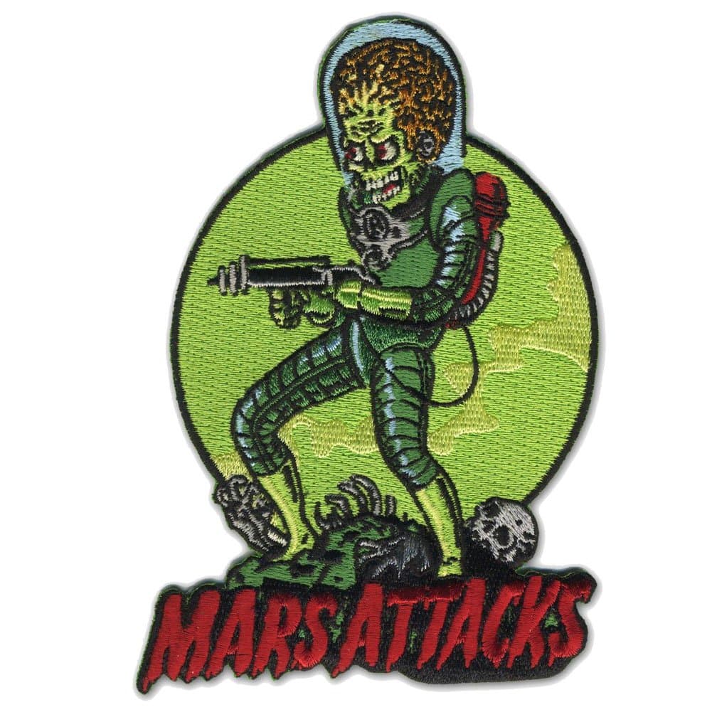 Mars Attacks Death Trooper Alien Patch Embroidered Iron On Applique